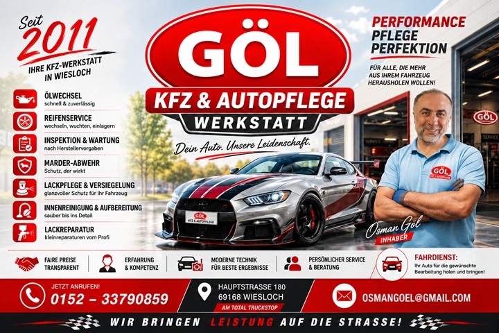 Osman Göl, KFZ Service, Total Tankstelle Truckstop Wiesloch, Hauptstrasse 180, 69168 Wiesloch