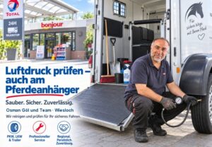 Wiesloch: Pferdeanhänger reinigen und Reifendruck prüfen